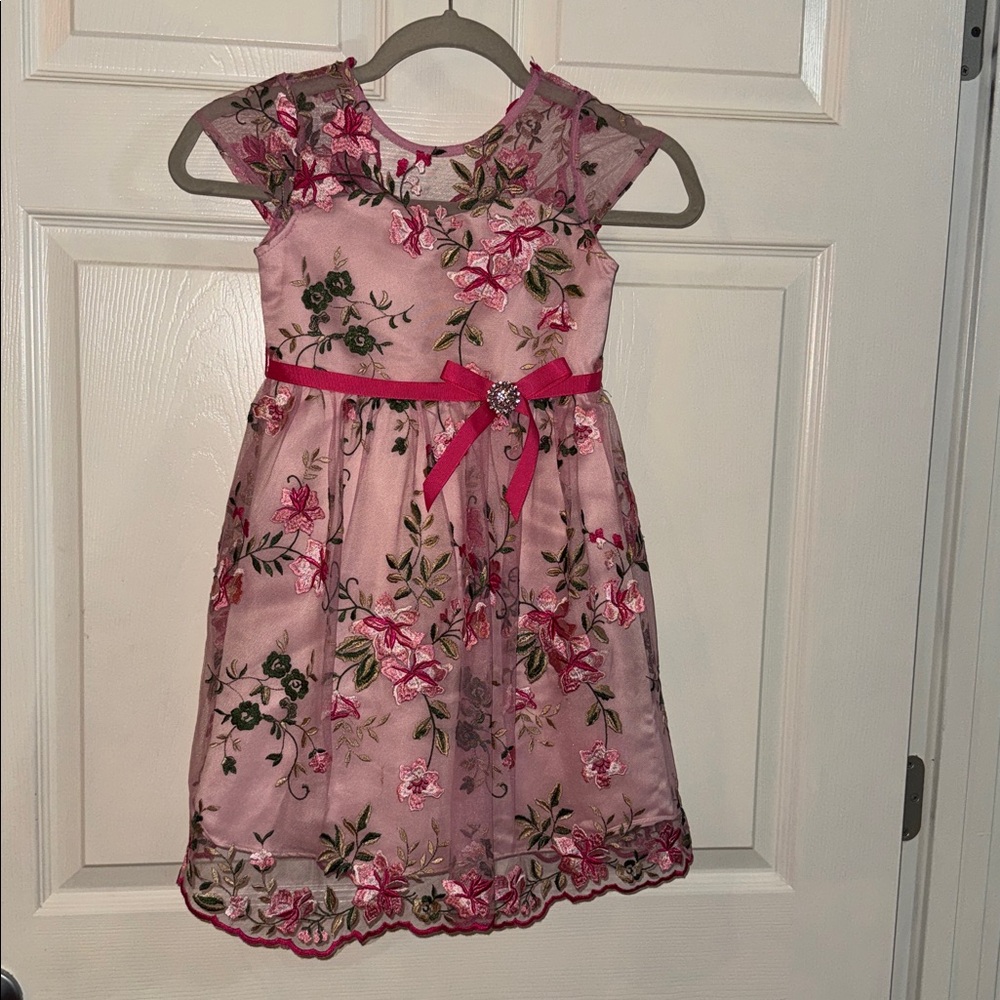 Rare Editions Pink Floral Kids Dress